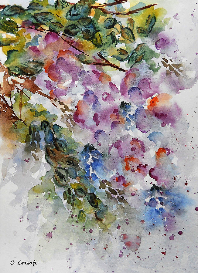 Wisteria 2 Painting by Carol Crisafi