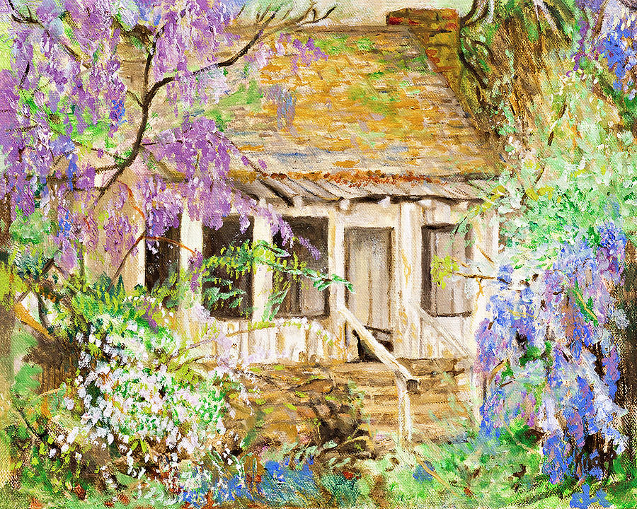 Wisteria House Painting by Kathy Knopp