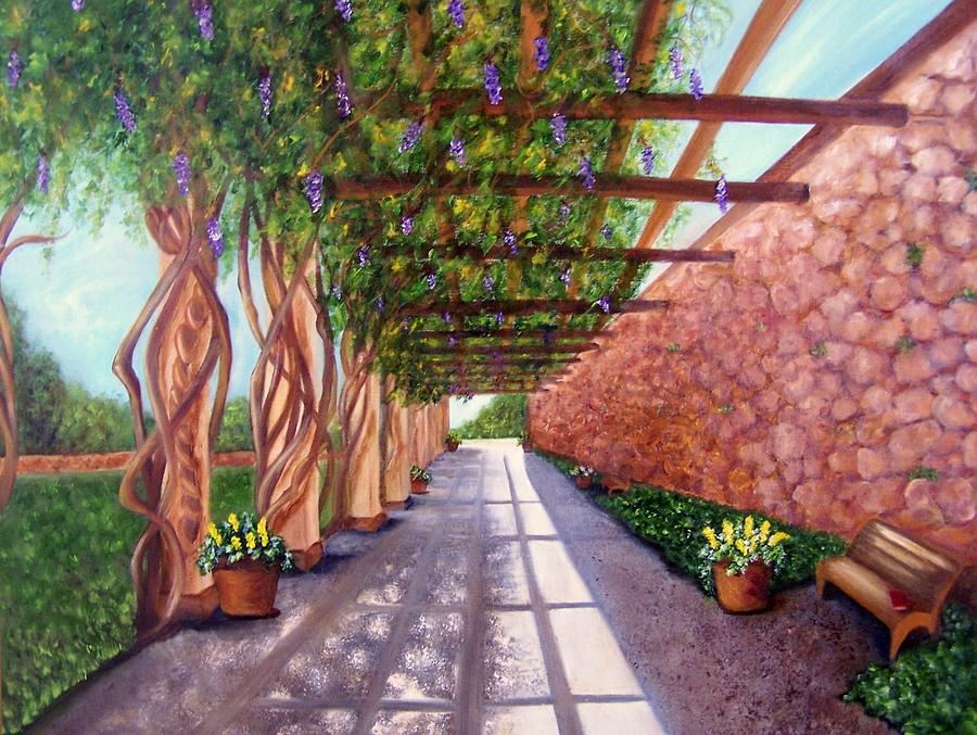 Wisteria Walk at the Biltmore Painting by Susan Dehlinger