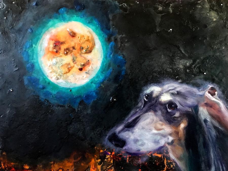 Wistful Pup Painting