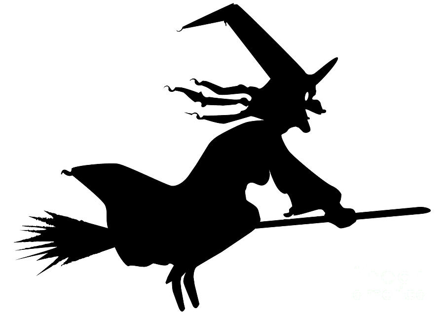Witch With Broomstick Digital Art by Bigalbaloo Stock | Pixels