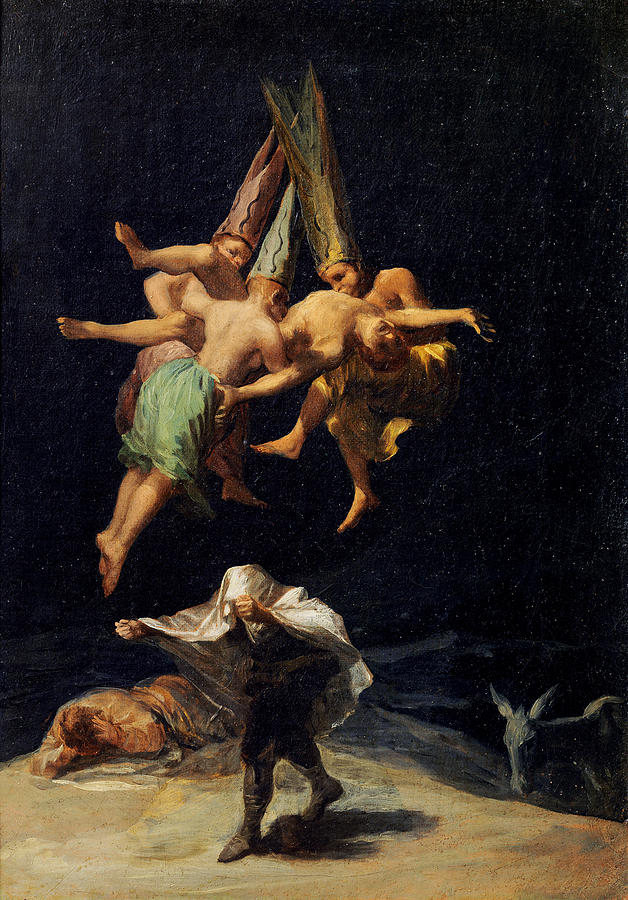 Francisco Goya Painting - Witches Flight by Francisco Goya