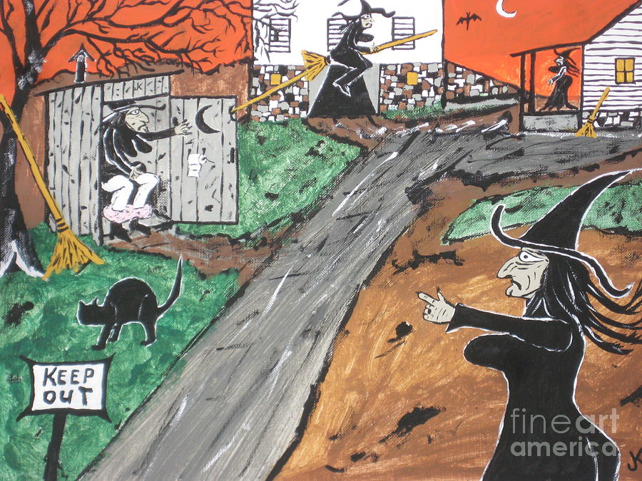  Witches  Outhouse Painting by Jeffrey Koss