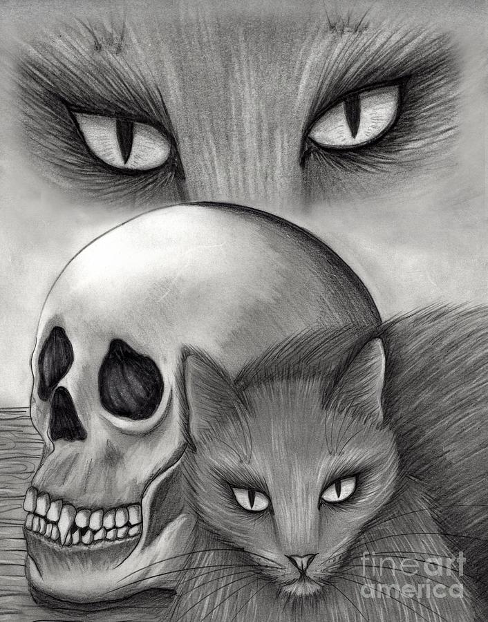 Witchs Cat Eyes Drawing by Carrie Hawks