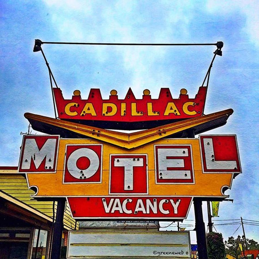 Gas Food Lodging Photograph - Cadillac Motel by Alison Webster