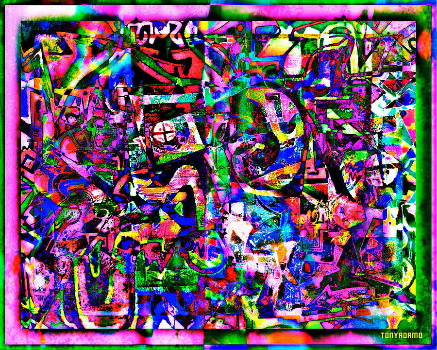 With All Due Respect Graffiti Pollock Digital Art by Tony Adamo - Fine ...