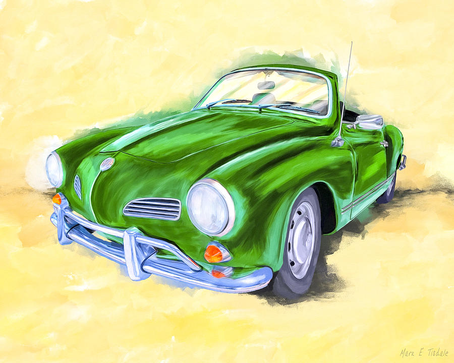 With The Top Down - VW Karmann Ghia Mixed Media by Mark Tisdale
