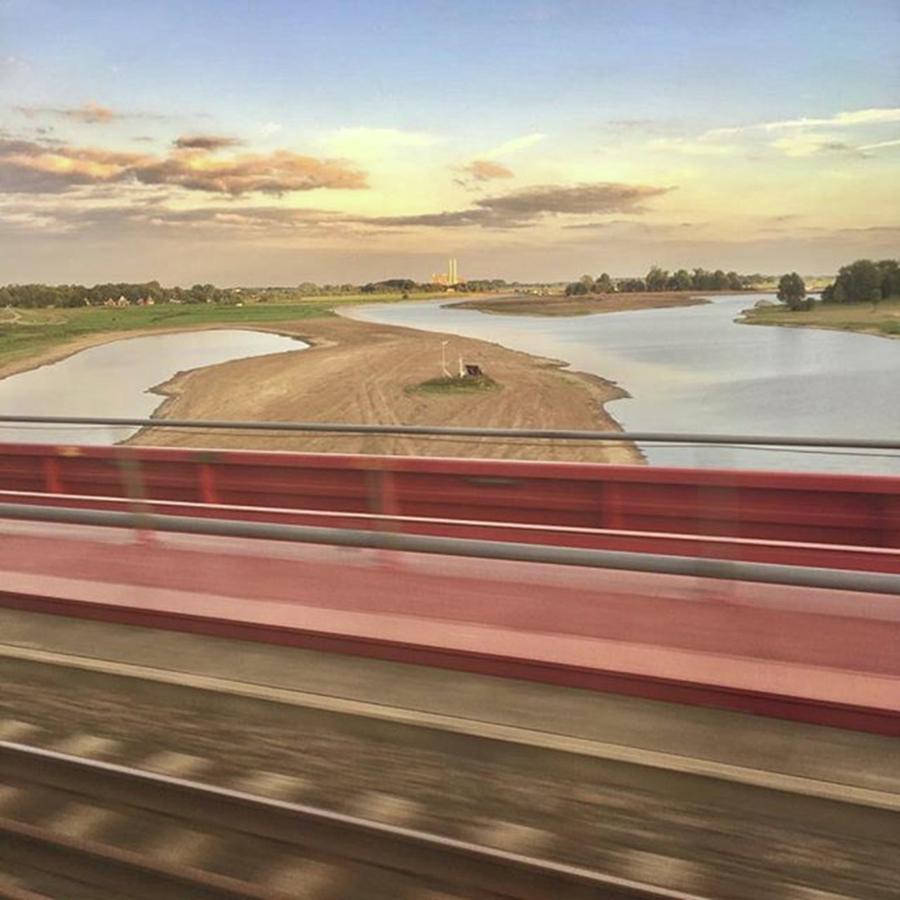 Nature Photograph - With The #train Over The River De by Elize Aurik