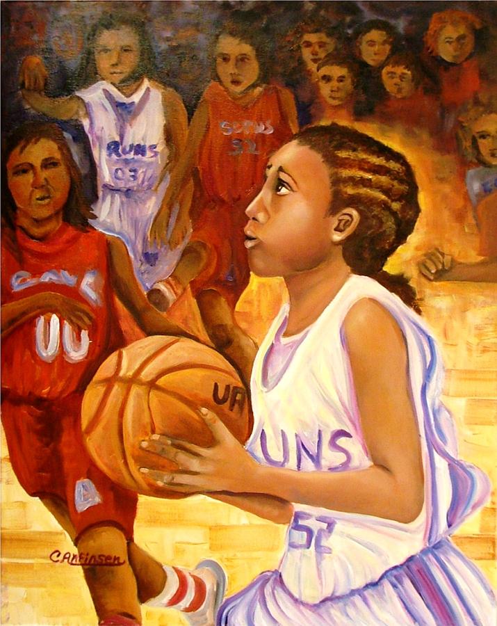 Basketball Painting - With These Hands Hope by Carol Allen Anfinsen