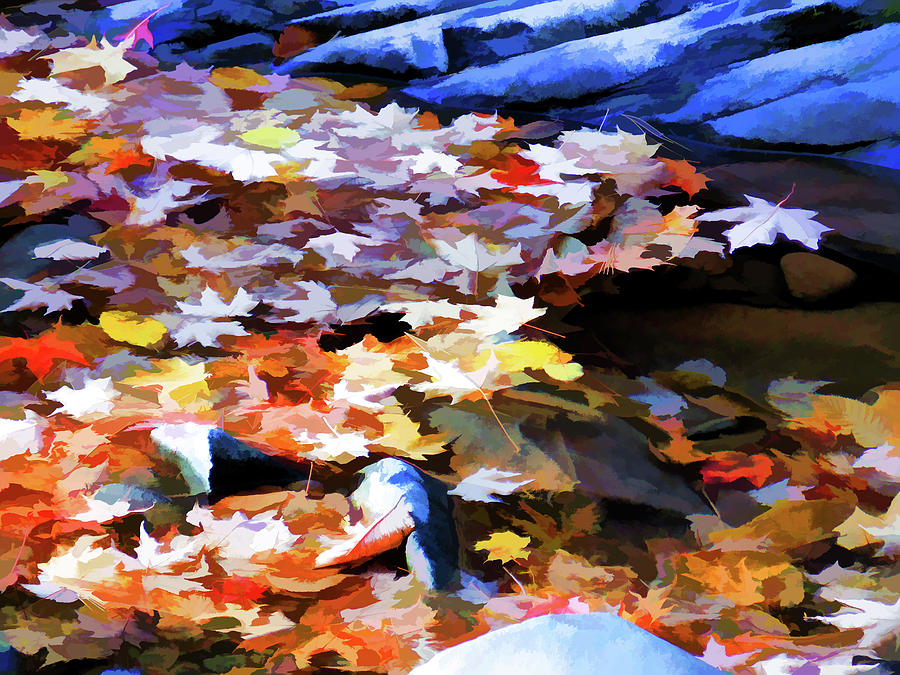 Withered leaves falling Painting by Jeelan Clark