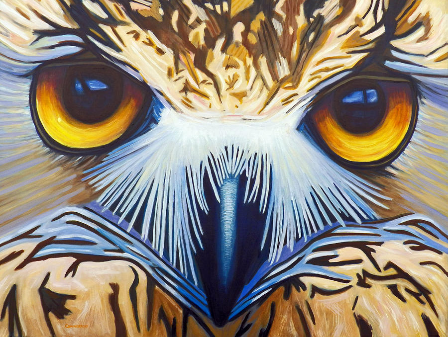 Owl Painting - Within by Brian  Commerford