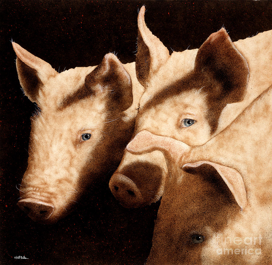 Witness for the defense...Wolf vs. Pigs Painting by Will Bullas