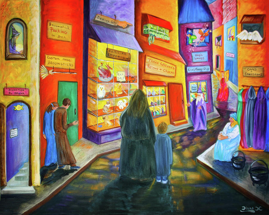 Wizard Alley Painting by Diana Haronis