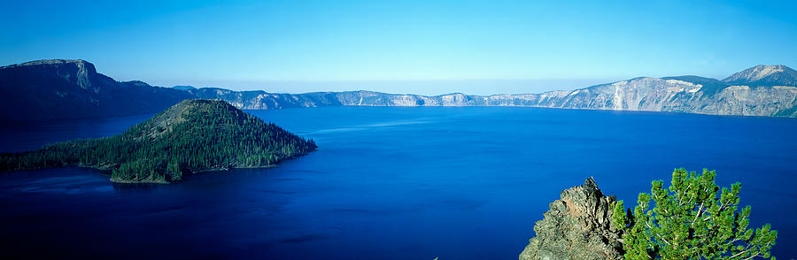 Nature Photograph - Wizard Island At Crater Lake, Oregon by Panoramic Images