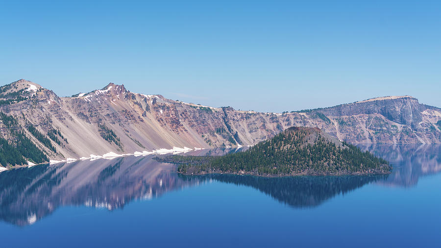 Wizard Island Reflections Crater Lake Oregon Photograph by Lawrence S Richardson Jr