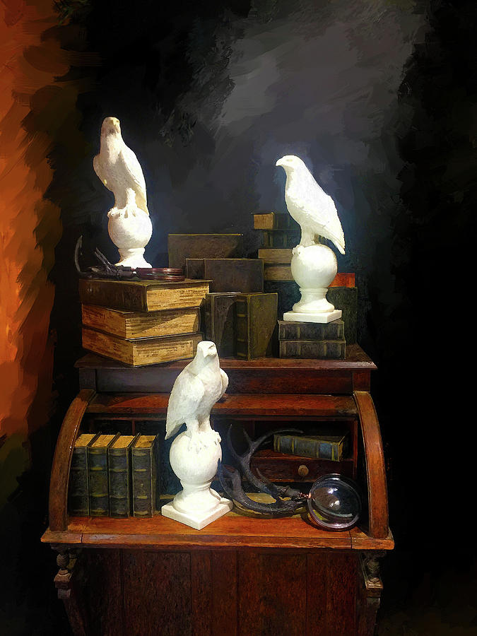 Book Painting - Wizards Library by Portraits By NC