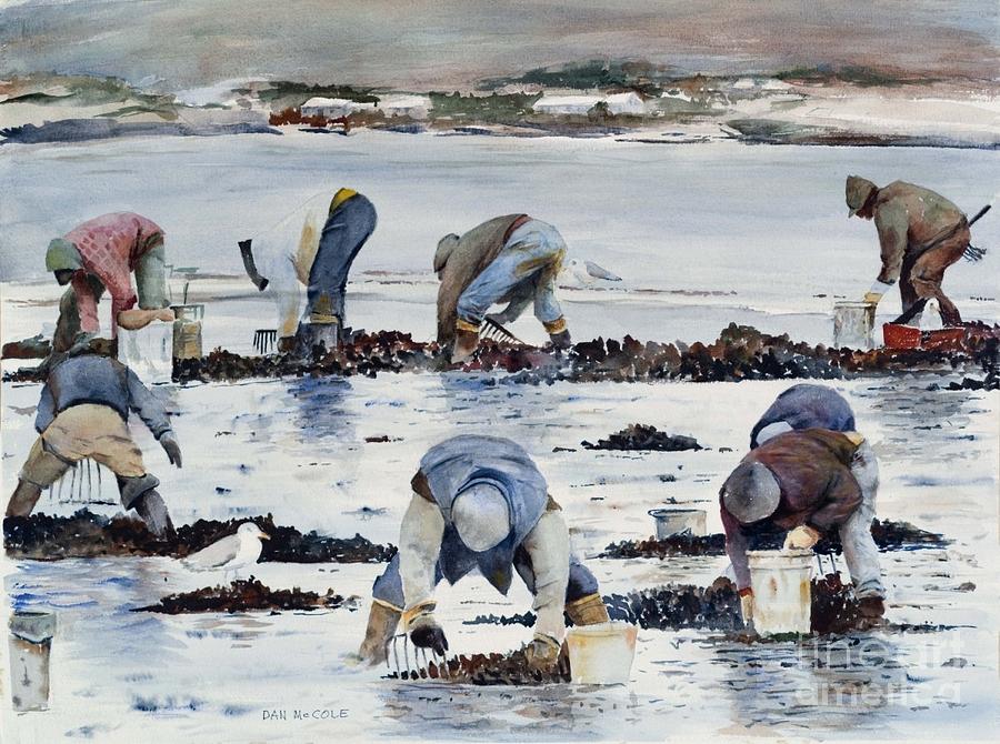 Winter Painting - Wnter Clam Diggers by Dan McCole