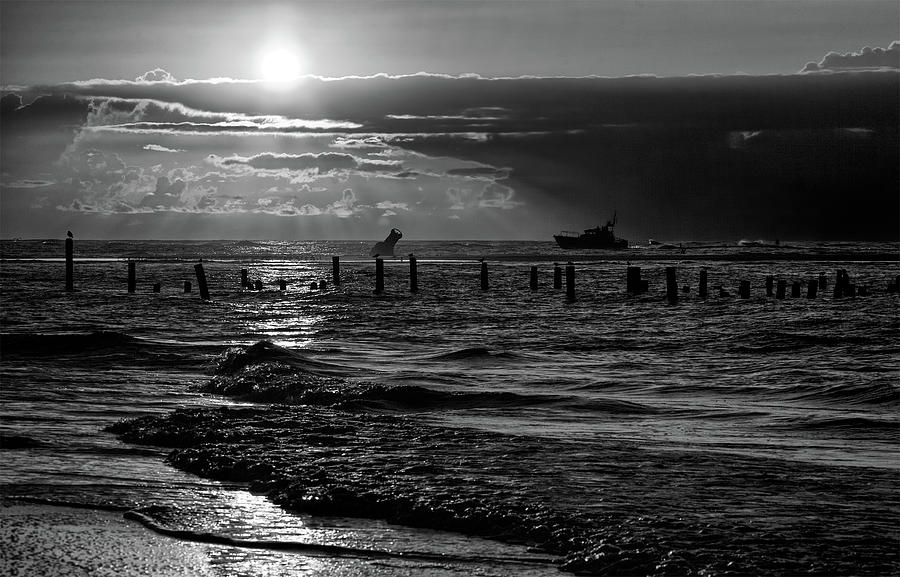 Woeful Morning Outer Banks BW Photograph by Dan Carmichael
