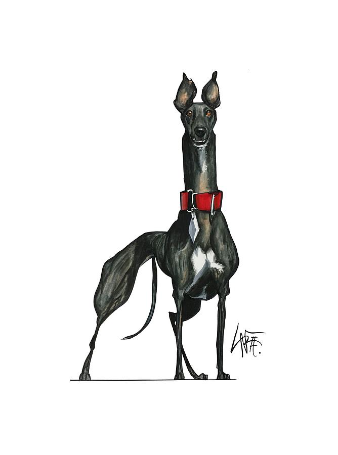 Greyhound Drawing - Woerner 3596 by John LaFree