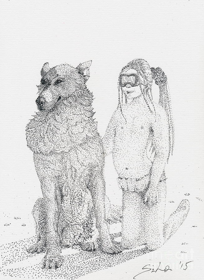 Wolf and a Child Drawing by Lidija Ivanek - SiLa