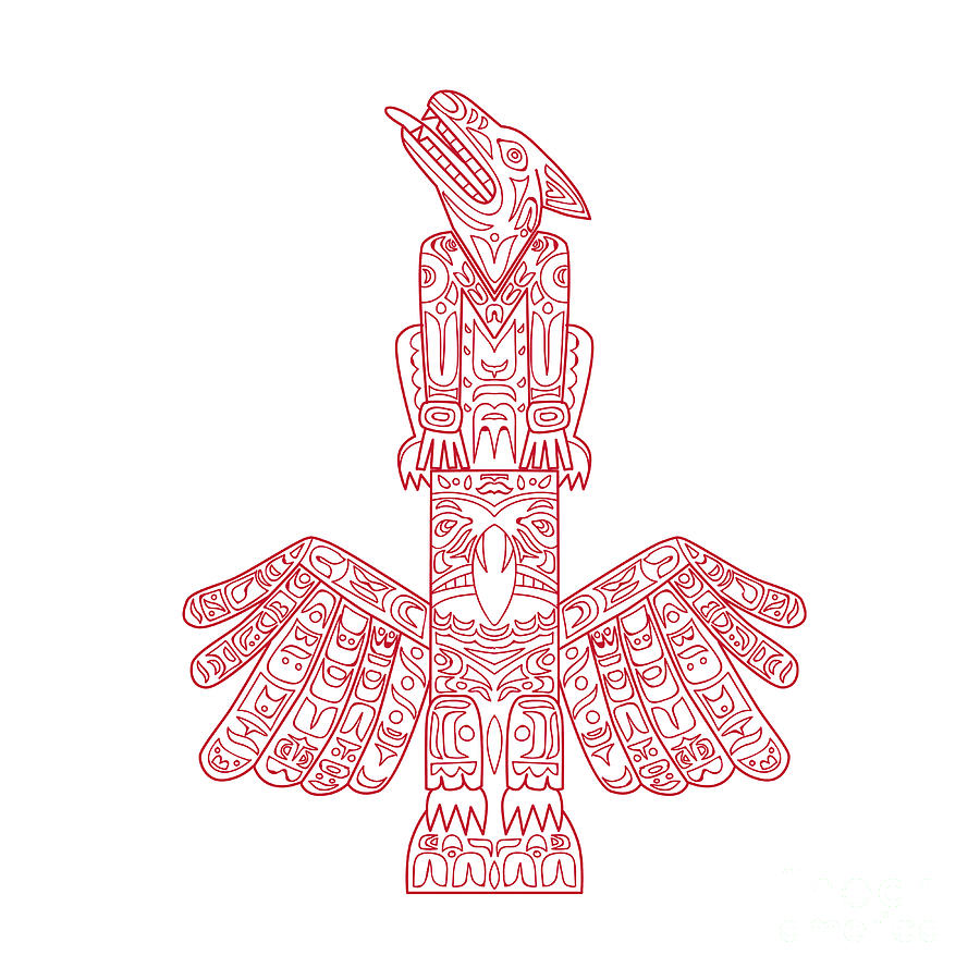 Totem Pole With Eagle Wolf and Bear Clipart Digital Download SVG PNG JPG  PDF Cut Files