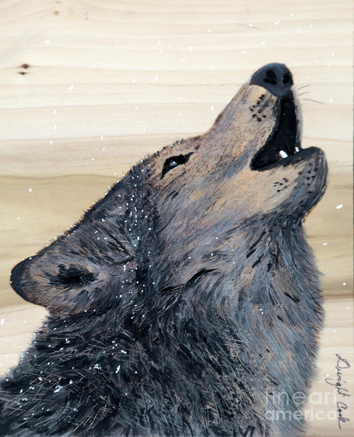 Wolf art work Mixed Media by Dwight Cook