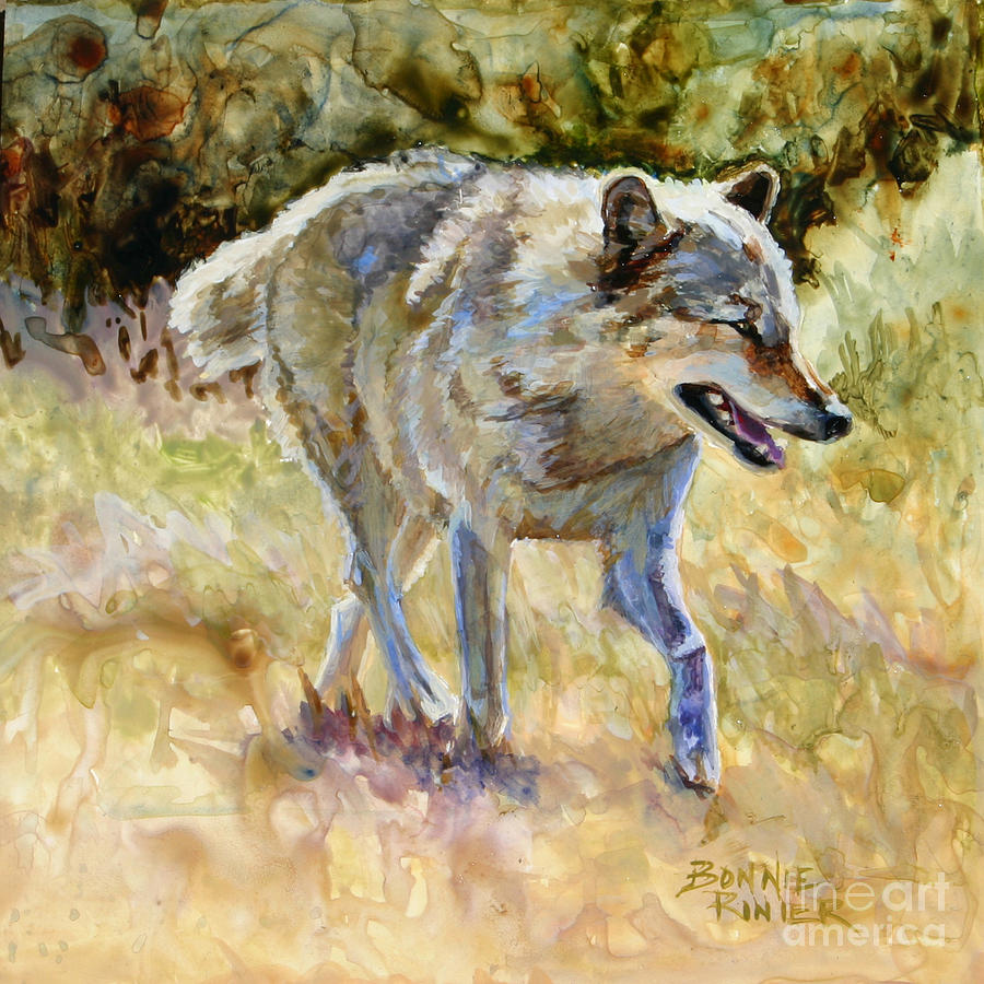 Wolf Painting by Bonnie Rinier