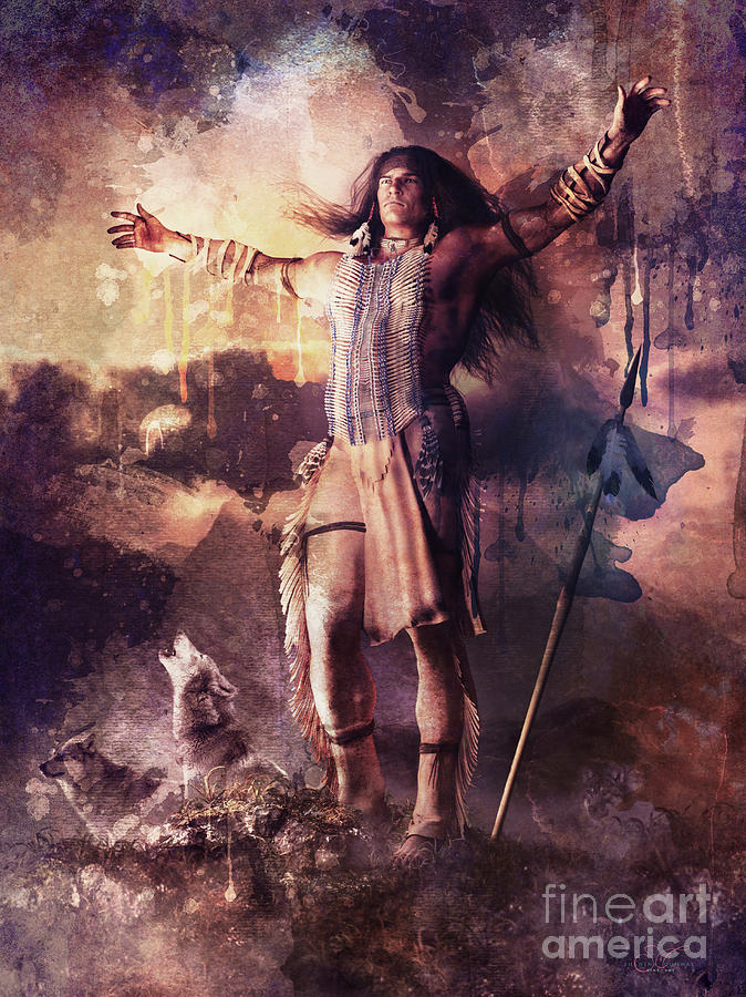Wolf Clan Warrior Mixed Media by Shanina Conway