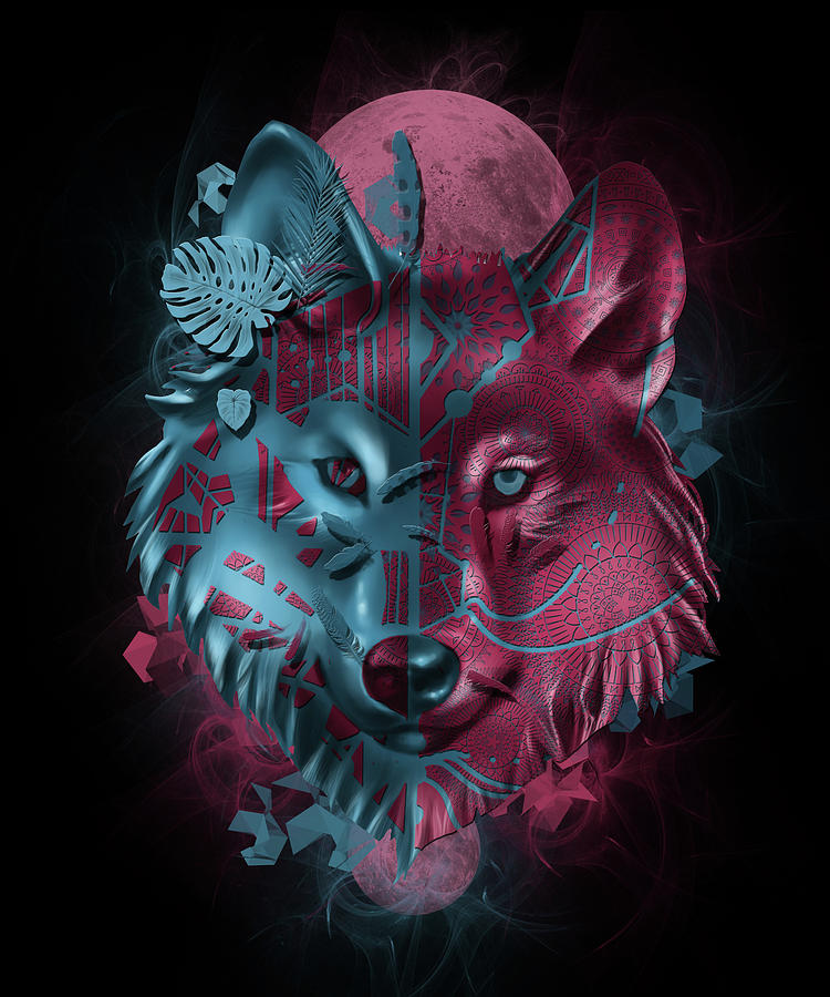 Wolf Decor Black Digital Art