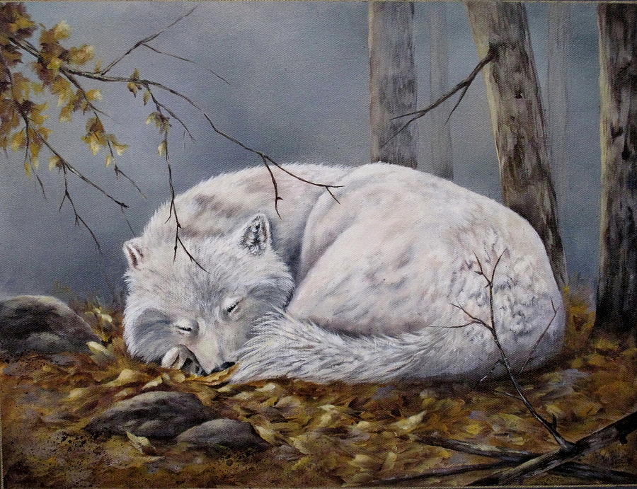 Wolf Dreams Painting by Mary McCullah