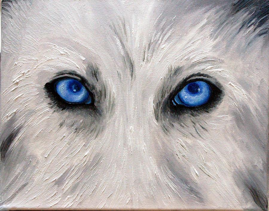 Wolves Painting - Wolf Eyes by Leah Saulnier The Painting Maniac