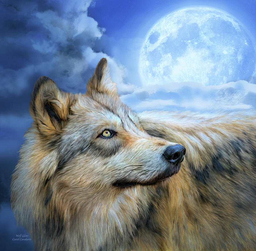 Wolf Glow Mixed Media by Carol Cavalaris - Fine Art America