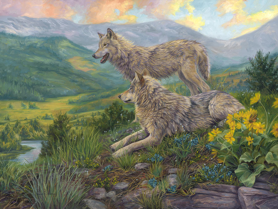 Wolves Painting - Wolf Haven by Lucie Bilodeau