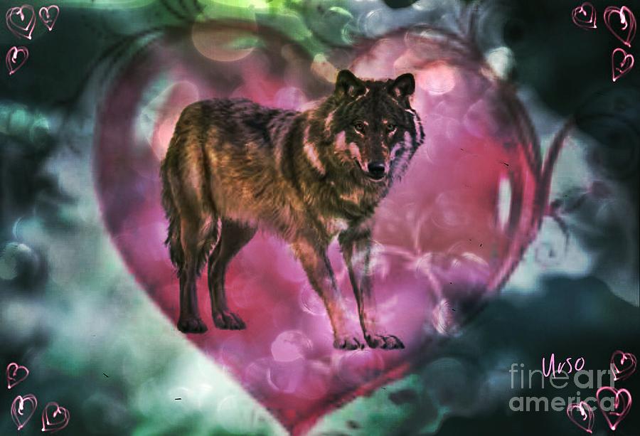 Wolf Heart Digital Art by Maria Urso