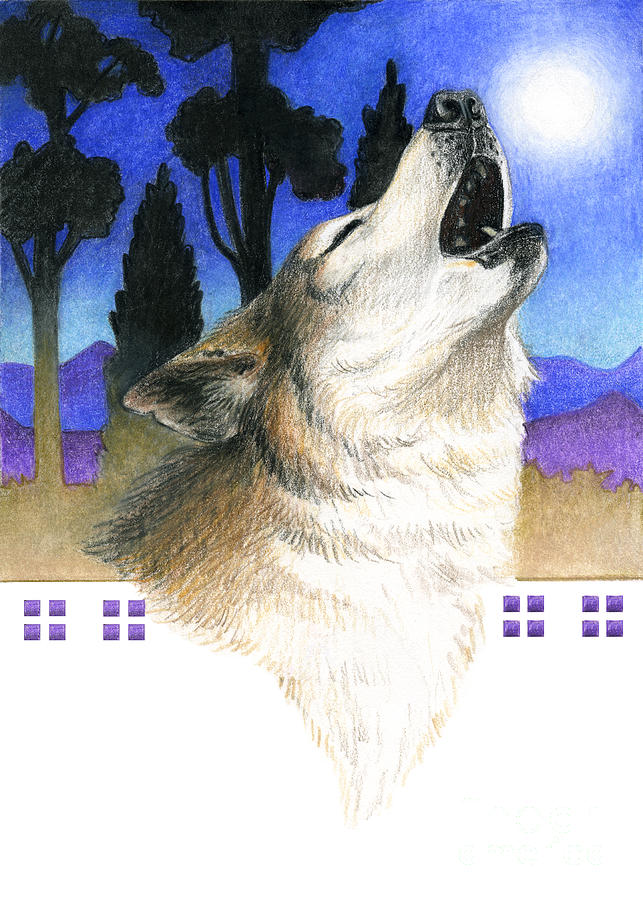 Wolf Howl Painting by Melissa A Benson