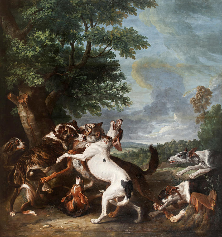 Wolf Hunt Painting by Alexandre-Francois Desportes