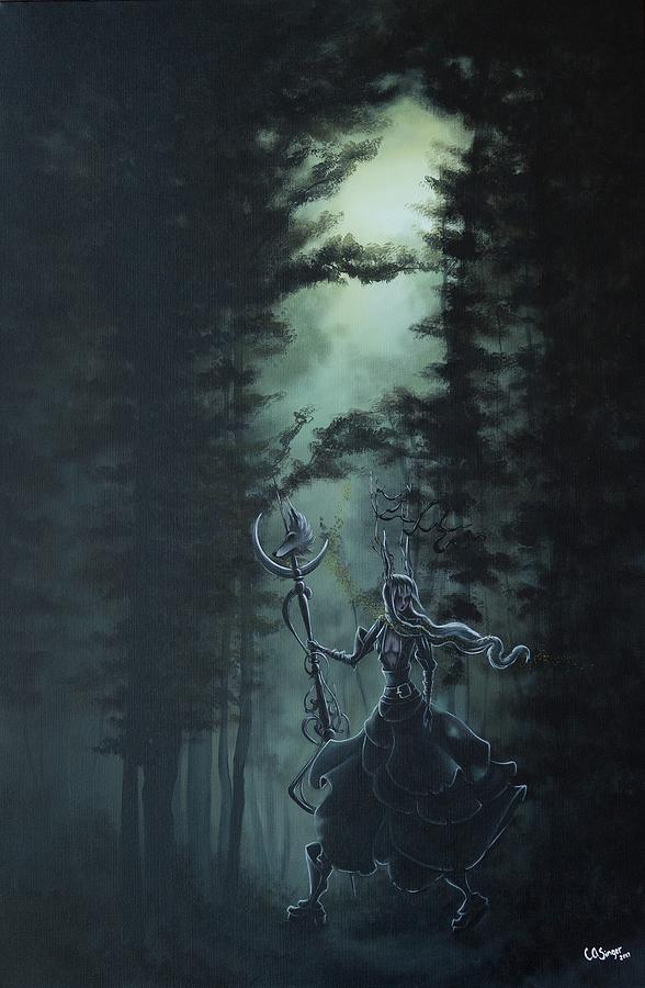 Surrealism Painting - Wolf Hunter by Camille Singer