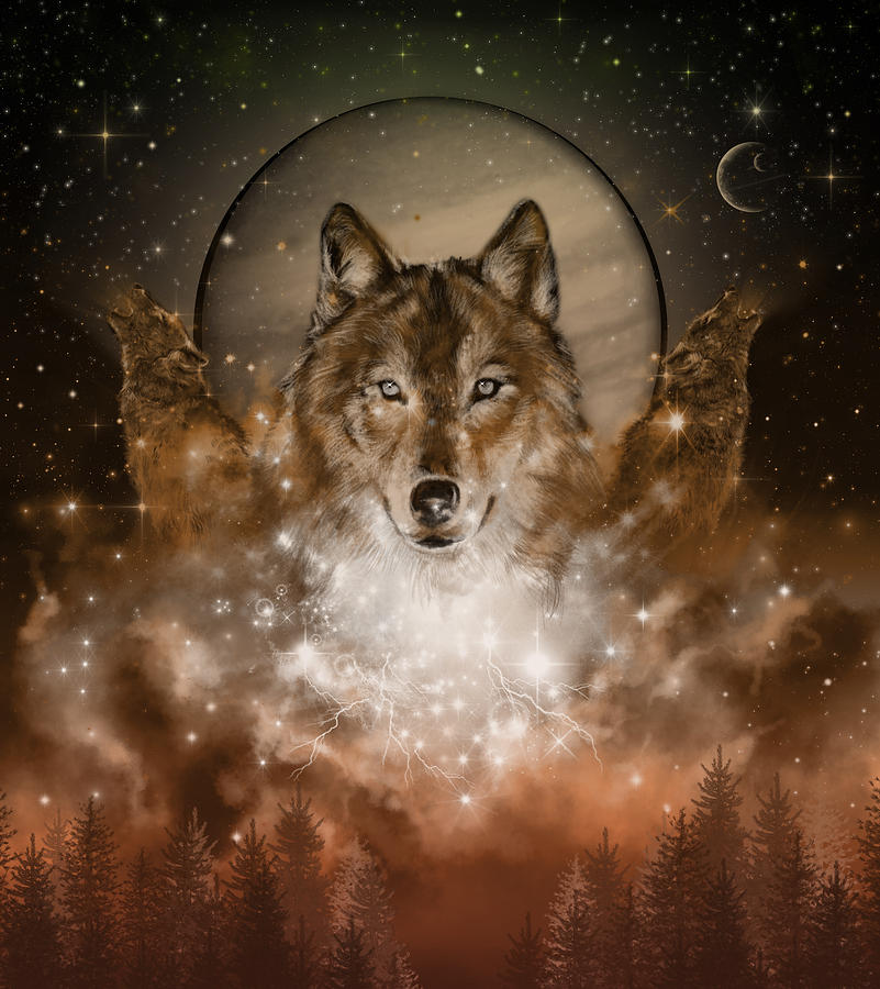 Wolf In Sepia Painting by Bekim M