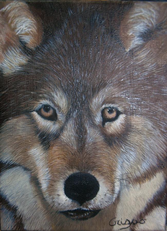Wolf Painting by Jean Yves Crispo