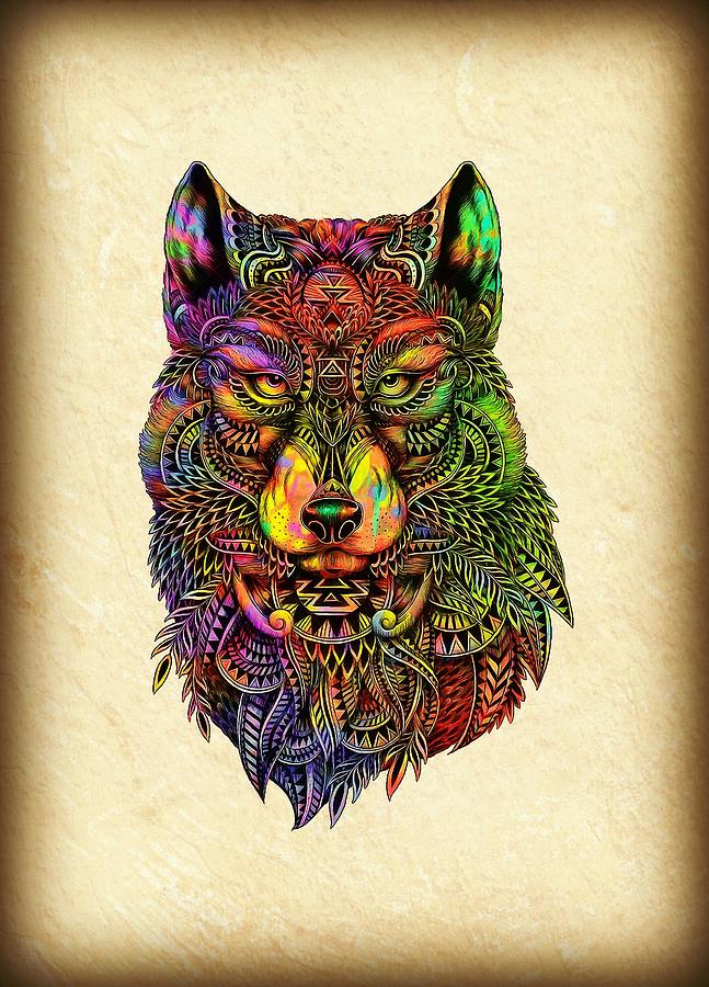Wolf Digital Art by Lilia D
