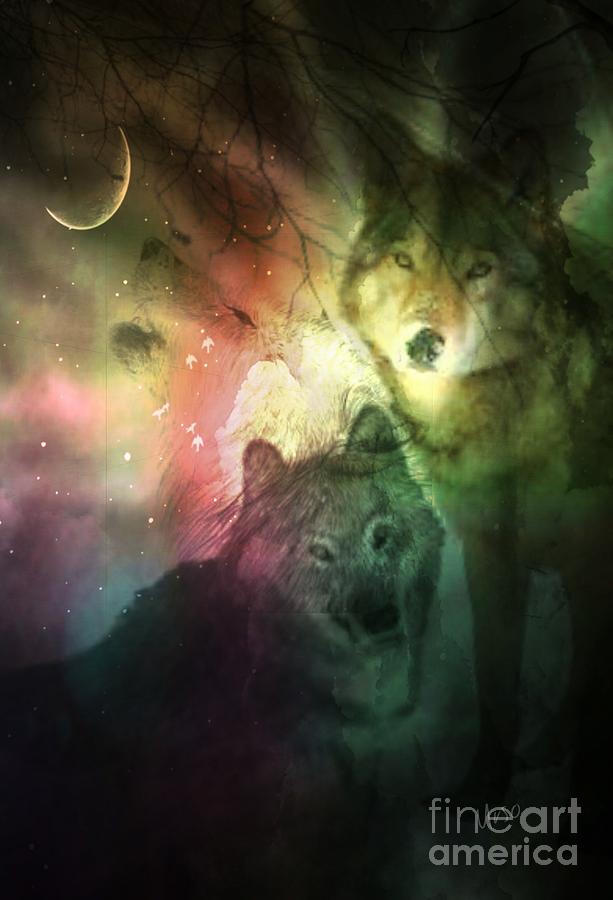 Wolf Love Digital Art by Maria Urso