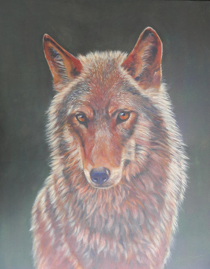 Wolf Portrait Painting by John Neeve