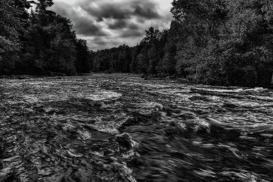 Wolf River White Riffles Black And White Photograph by Dale Kauzlaric