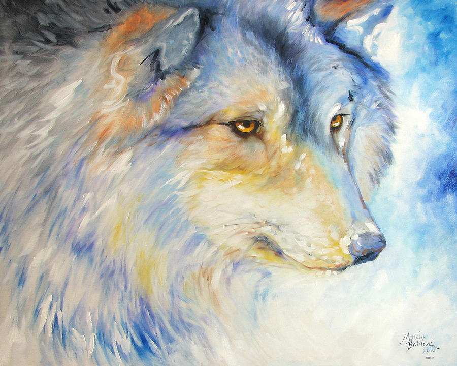 Wolf Solitude Painting by Marcia Baldwin