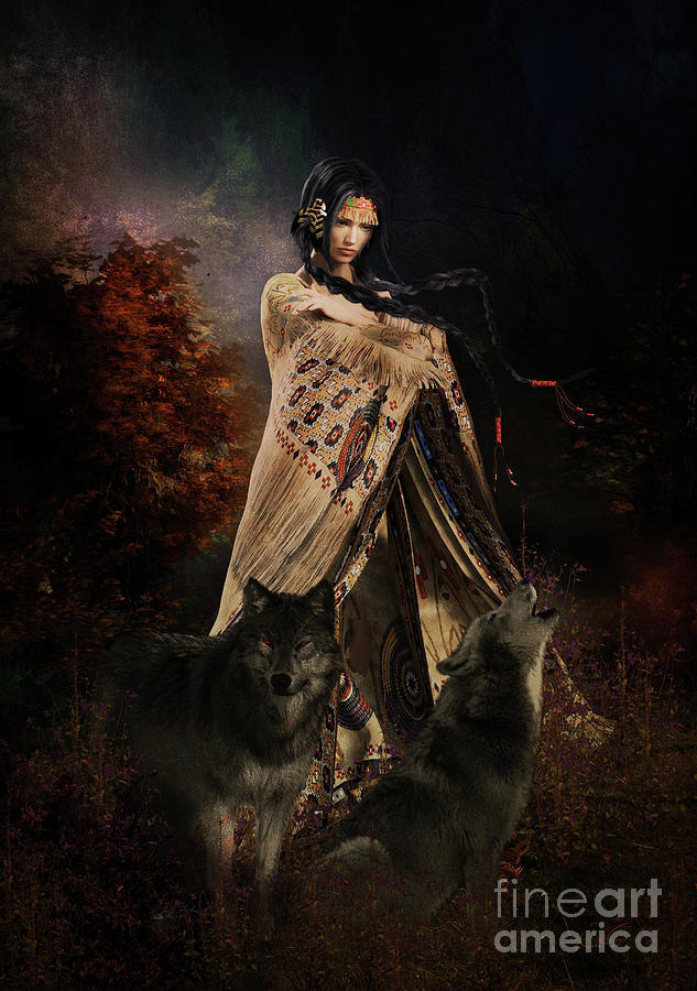 Wolf Song Mixed Media by Shanina Conway