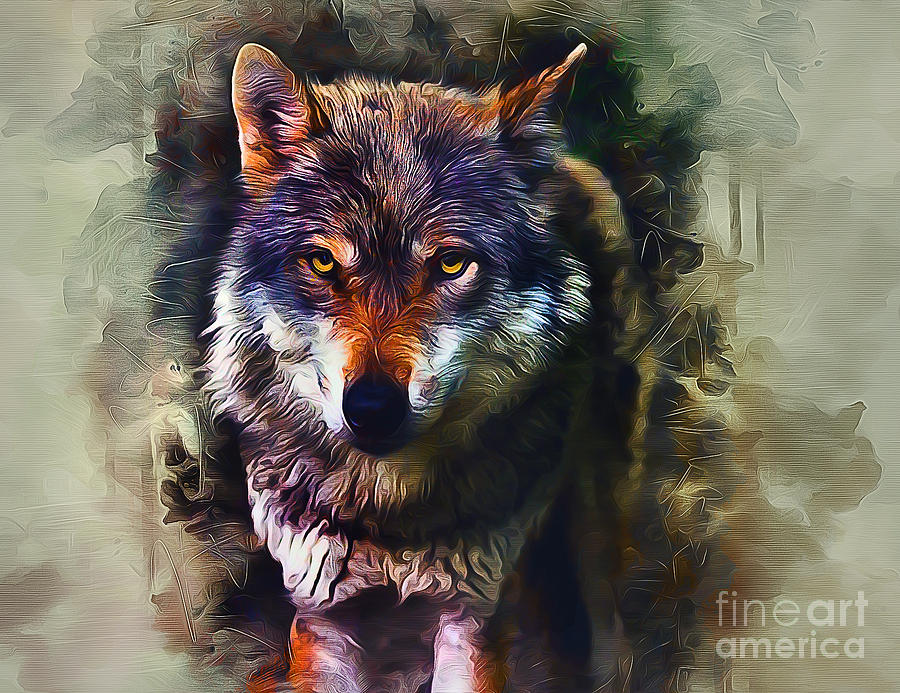 Wolf TImber Digital Art by Ian Mitchell