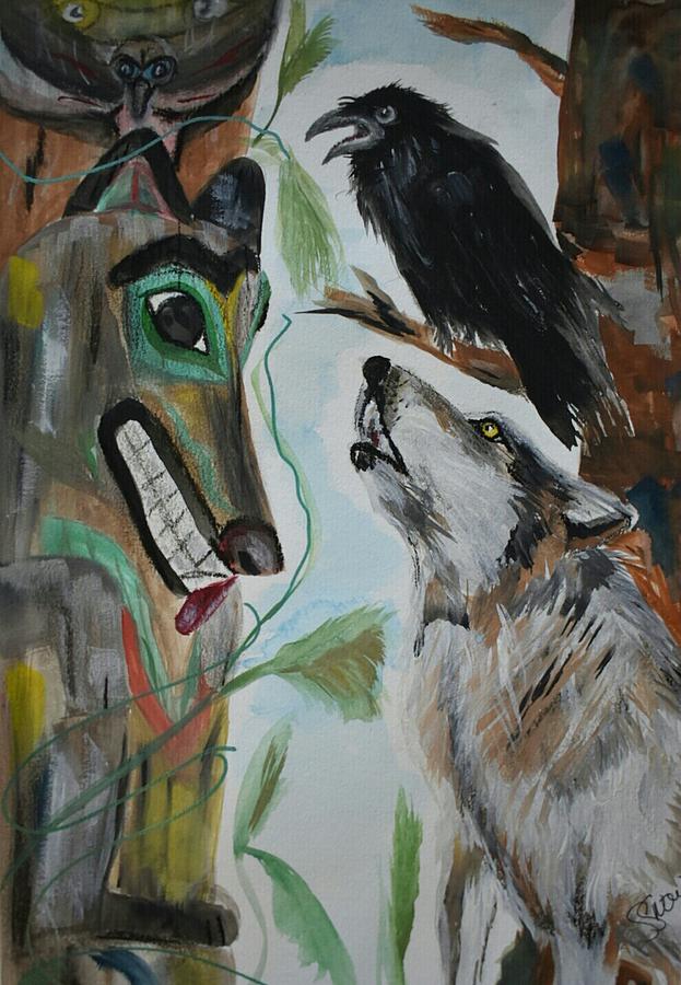Wolf Totem Painting by Susan Voidets