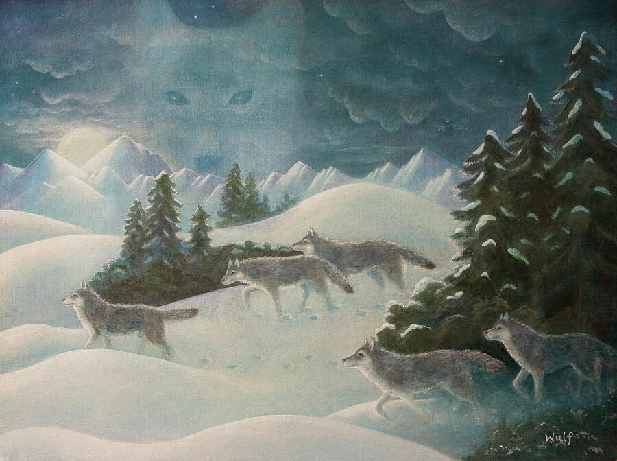 WolfSpirit Painting by Bernadette Wulf