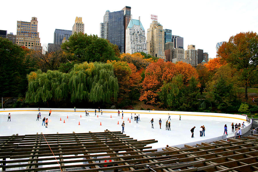 Central Park Photograph - Wollman Rink and Central Park South by Christopher J Kirby