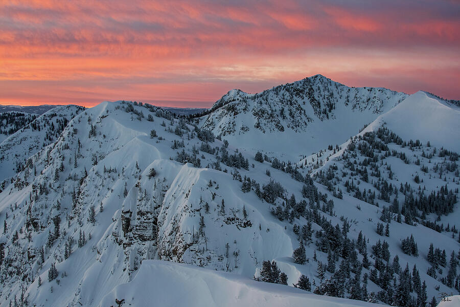 Wolverine Cirque Sunrise - Little and Big Cottonwood Canyons Photograph by Brett Pelletier